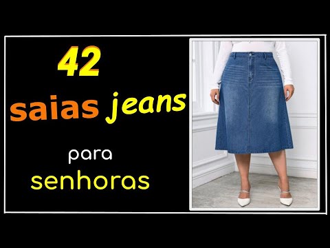 [ Saia Jeans para Senhoras ] Saias Modernas e Estilosas para Mulheres Maduras Estilosas 💖