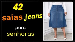 [ Saia Jeans para Senhoras ] Saias Modernas e Estilosas para Mulheres Maduras Estilosas 💖