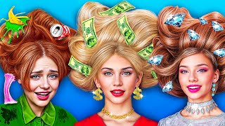Um Desafio de Transformação de uma Cor | Rica vs Pobre vs Mega Rica