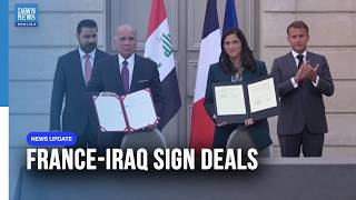 YouTube video thumbnail: France's Macron and Iraq's Al-Zaidi Deepen Defence and Energy Ties