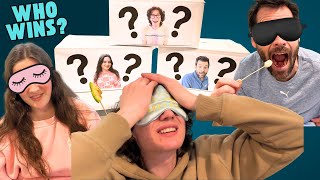 WHO WINS THEIR MYSTERY BOX? - BLINDFOLDED FOOD CHALLENGE