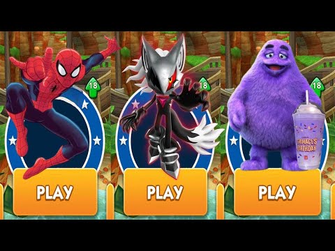 Infinite vs Spiderman Subway Surfers All Stars vs Grimace Shake Rush vs All Bosses All Characters