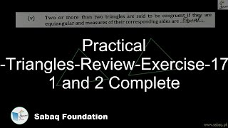 Practical Geometry-Triangles-Review-Exercise-17-Question 1 and 2 Complete