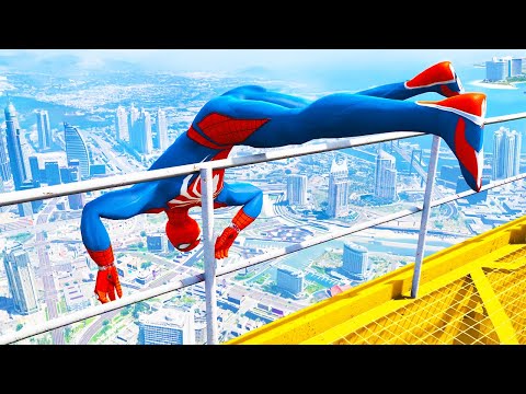 SPIDERMAN CRAZY JUMPS/FALLS #34 (GTA 5 Spider-Man Fails)