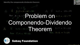 Problem on Componendo-Dividendo Theorem