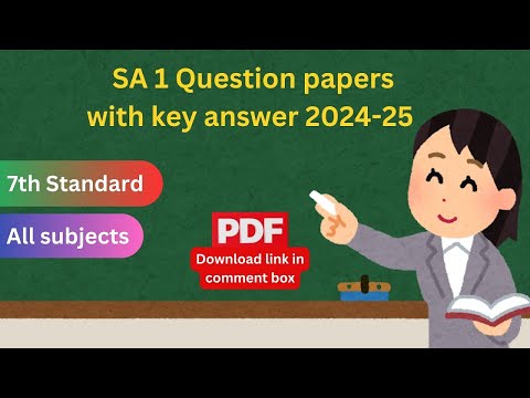 7th class all subject SA 1 Question paper with key answer 2024 - 25 | 7th mid term question papers