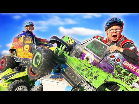 Monster Truck Kids Ultimate Race with Braxton and Ryder Car Toys for Kids