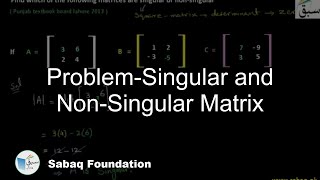 Problem-Singular and Non-Singular Matrix