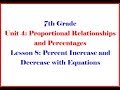 Percentage Increase and Decrease Problems