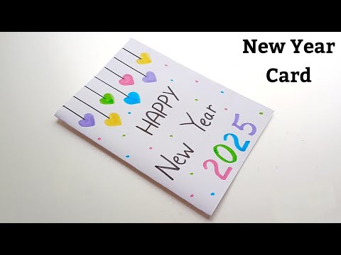 🥰 White Paper 🥰 New Year Card Making / happy new year card 2025 / beautiful new year card idea 2025