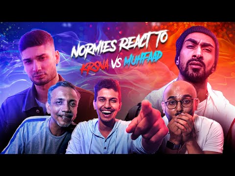 NORMIES REACT TO KRSNA VS MUHFAAD BEEF || DISS TRACK REACTION || 1 year special video