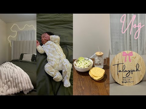 WEEKLY VLOG | What I Eat in a Day Postpartum + New Room Decor + Baby Registry Haul+ DIY Newborn Sign