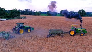 John Deere Power!! John Deere 6030 vs John Deere 8530! Power Legends \ Black smoke and engine sound!