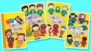 HAZ UN LIBRO PARA JUGAR - JUEGO DEL CALAMAR (1, 2, 3 Y 4) | DIY SQUIDGAME GAMEBOOKS