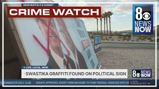 YouTube video thumbnail: Red Swastika Sprayed Onto Nevada Campaign Billboard