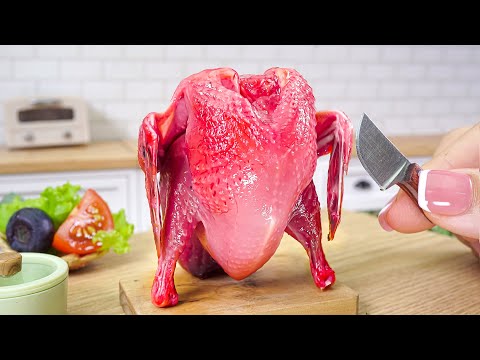 ASMR Cooking: Preparing a Juicy Miniature Raw Chicken | Realistic Mini Food for a Delicious Recipe