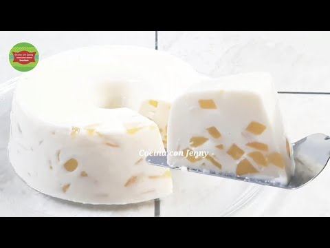 SI TIENES DURAZNO PREPARA ESTE EXQUISITO POSTRE CON 4 INGREDIENTES /Cocina con Jenny