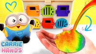 Minions Play In Surprise House And Make DIY Shrinky Dinks | Craft Videos For Kids