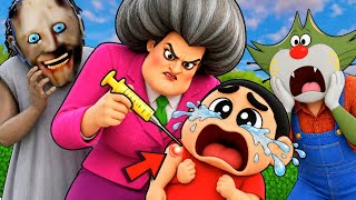 Scary Teacher Ne Shinchan Ko Injection Laga Diya 😱💉 | Scary Teacher 3D With Oggy and Jack