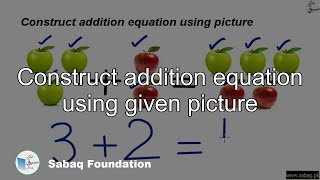 Construct addition equation using given picture