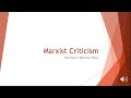 Marxist Theory and Literary Criticism