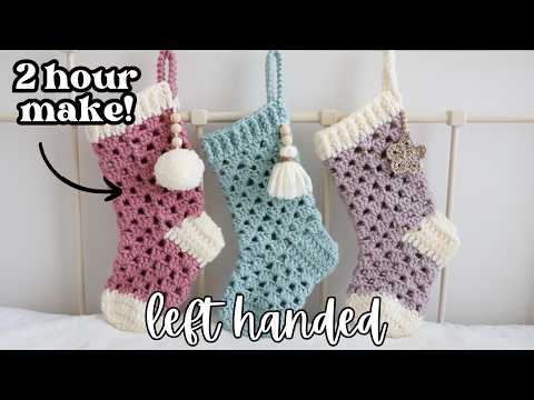 LEFT HANDED CROCHET: How to Crochet a Granny Stocking