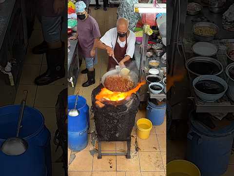 Great Grandpa Wok Skills! Popular Black Noodles! #shorts