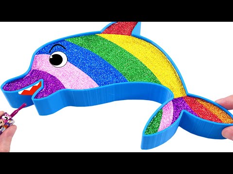 Satisfying Video l How to make Fish into Mixing Glitter Slime Cutting ASMR l RainbowToyTocToc