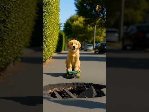 Baby and Puppyโs Adorable Skateboard Adventure ๐ถ๐ถ | Cutest Duo Ever! #aishorts