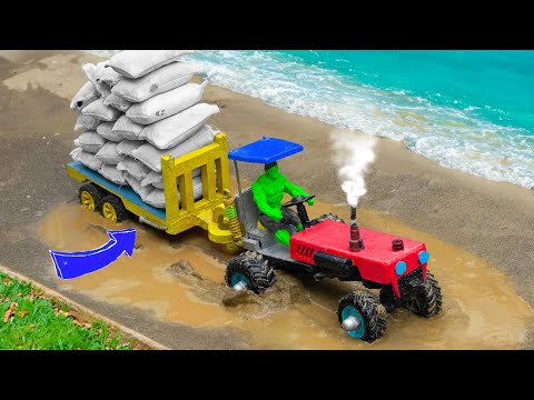 diy tractor making heavy loading rickshaw new technology science project | truck stuck in mud