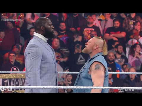Brock Lesnar comes face-to-face with Omos - WWE RAW 3/13/2023