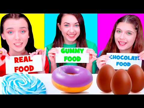 ASMR Food Challenge: Real Food vs. Jelly Chocolate Showdown! 🍫🍽️ Best Compilation