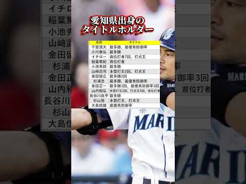 愛知県出身のタイトルホルダー#イチロー