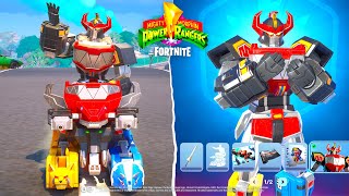 ALL Fortnite DINO MEGAZORD Rewards Showcase & GAMEPLAY! (Page 1 & 2 Bonus Rewards)