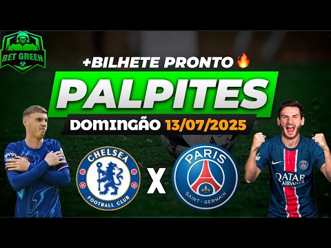 PALPITES DE FUTEBOL PARA HOJE 13 07 2025 (DOMINGO) + BILHETE PRONTO | BET GREEN 🍀