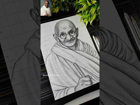 Gandhiji Drawing 🇮🇳❤️‍🩹✍️ Mahatma Gandhi Jayanti Drawing #shorts #gandhiji #drawing #freedomfighter
