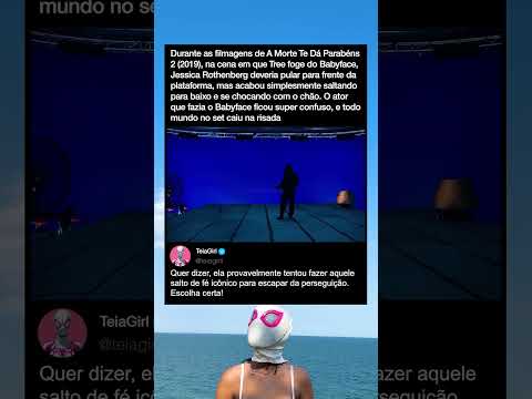 Durante as filmagens de A Morte Te Dá Parabéns 2 (2019), Jessica Rothenberg deu um salto de fé