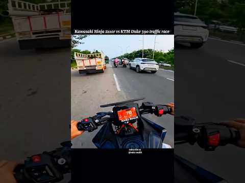 Kawasaki Ninja zx10r vs KTM Duke 390 traffic race | hyper ride #motovlog #ytshorts #shorts