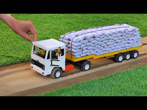 diy mini heavy truck loading concrete bags science project | diy tractor | @MiniCreative1