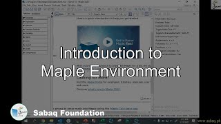 Introduction to Maple Environment
