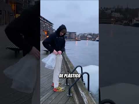 Hombre se va de viaje en un témpano de hielo