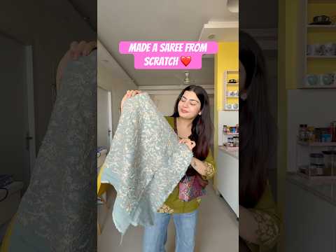 Made Outfit From Scratch for Bestie’s Wedding ❤️ Saree From Scratch #youtubeshorts #shorts #saree