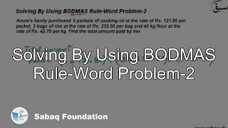 Solving By Using BODMAS Rule-Word Problem-2