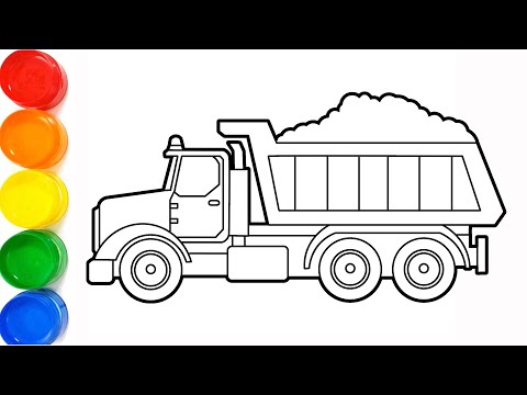 How to Draw a Dump Truck With Sand | Step by Step Drawing Tutorial