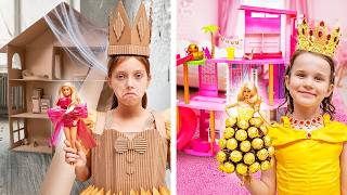 Rich vs poor challenge | Girls play with Barbie dolls