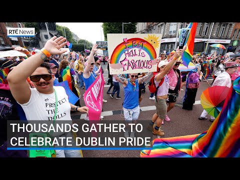 YouTube video thumbnail: Thousands Gather to Celebrate Dublin Pride