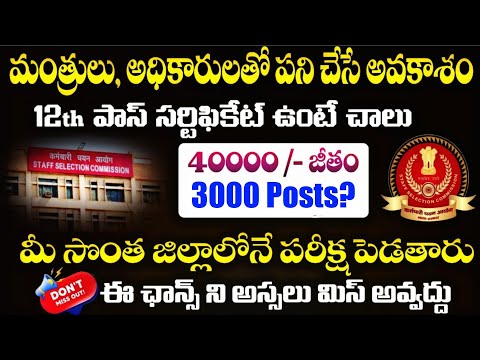 🎯SSC CHSL 2025 నోటిఫికేషన్ వచ్చేసింది! 10+2 అర్హత తో మంత్రుల ఆఫీసుల్లో జాబ్స్ | SSC CHSL Recruitment