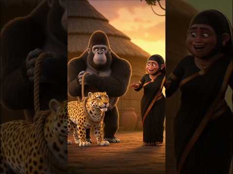 Monkey Gave His Mother A Beautiful Leopord🐆 #ai #shorts