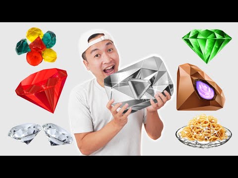 MAKAN SERBA BERLIAN | Mukbang Diamond food | One Color Food | Chocolate Dessert | #Sponsored