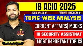 IB ACIO 2025 Topic-wise Analysis| IB SA 2025 aspirants important topics for selection